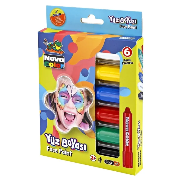 Nova Color Yüz Boyası 6'lı Seti 16 Gr Renkli Yüz Boyaları - Görsel 2