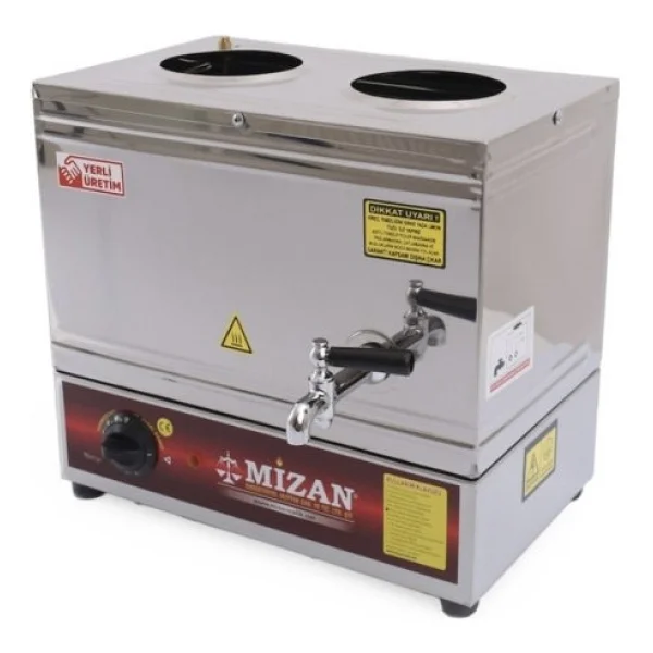 Mizan Çay Semaveri Çay Kazanı 19lt Elektrikli 2 Hazneli (Demlik Dahil Değildir) - Beyaz - Görsel 4