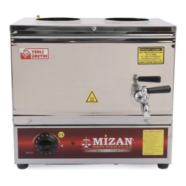 Mizan Çay Semaveri Çay Kazanı 19lt Elektrikli 2 Hazneli (Demlik Dahil Değildir) - Beyaz - Görsel 2