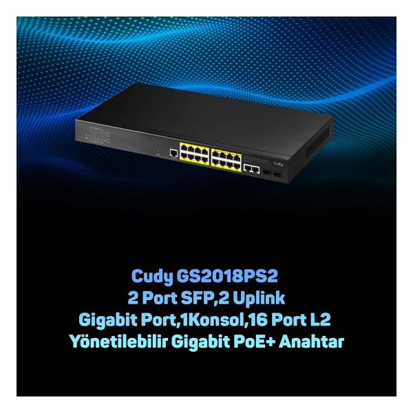 Cudy Gs2018ps2 16 Port 10/100/1000 Mbps Gigabit Switch - Görsel 4