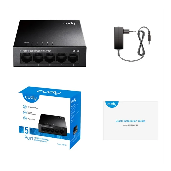 Cudy Gs105 5 Port 10/100/1000 Mbps Gigabit Switch - Görsel 2