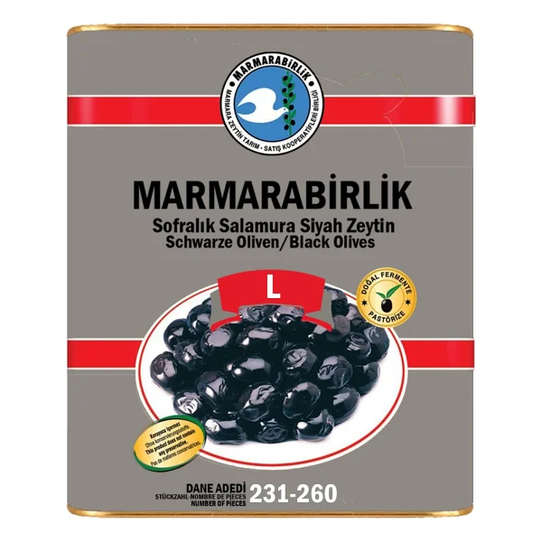 Marmarabirlik Hiper 10 Kg L (231-260) Doğal Yağlı Salamura Siyah Zeytin - Görsel 2
