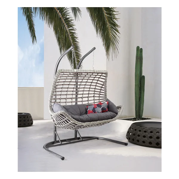 Capri Swing Cunda 2 Kişilik Rattan Bahçe Salıncağı - Görsel 7
