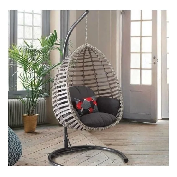 Capri Swing Gümbet 1 Kişilik Rattan Bahçe Salıncağı - Görsel 6