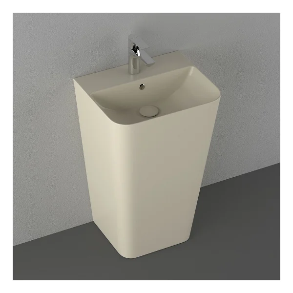 İsvea Sott Aqua 50 Cm Fildişi Yerden Monoblok Lavabo - Görsel 3