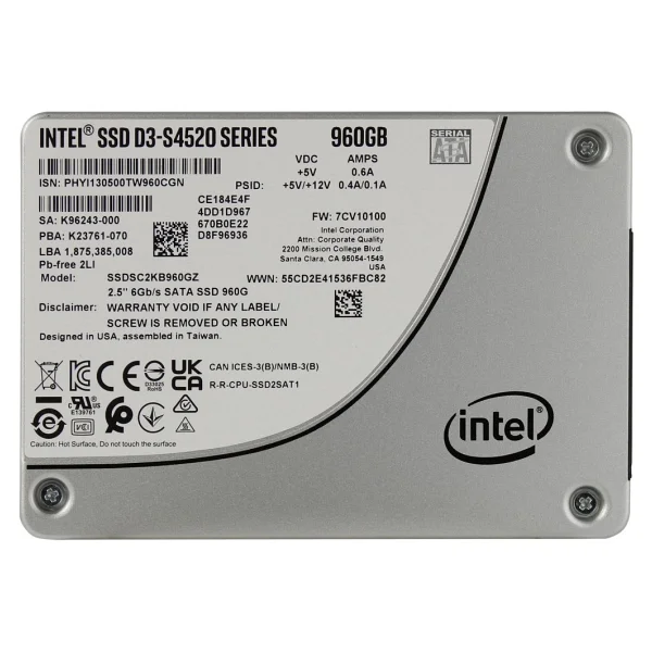 Intel D3-S4520 960gb Sata 3 SSD Ssdsc2kb960gz01 - Görsel 2