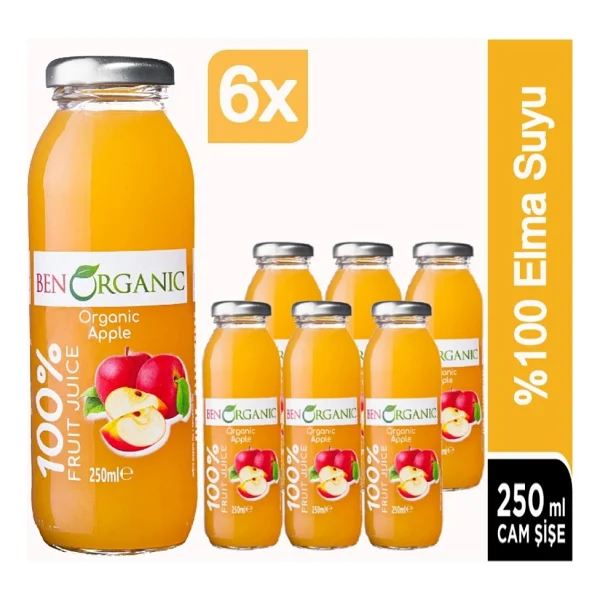 Ben Organic Elma Suyu 6 X 250 Ml - Görsel 3