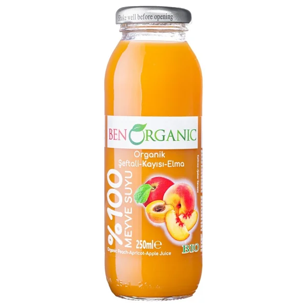 Ben Organic Şeftali Kayısı Elma Suyu 12 X 250 Ml - Görsel 2