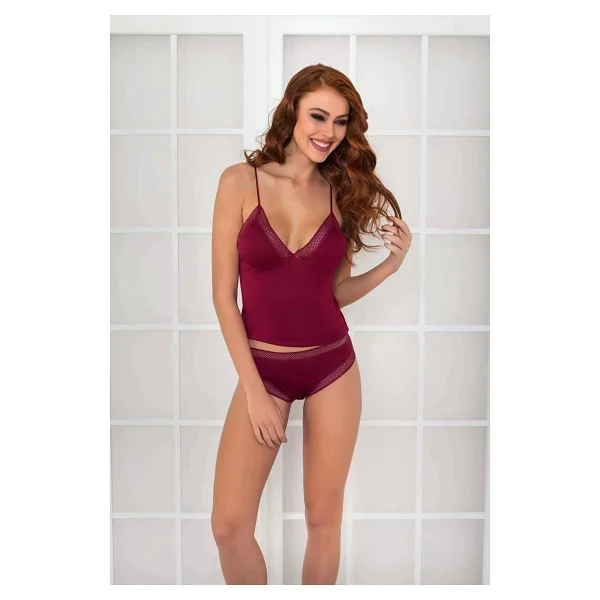 Pierre Cardin Kaşkorse Penye Askılı Atlet Külot Takım 305 Bordo - Görsel 5