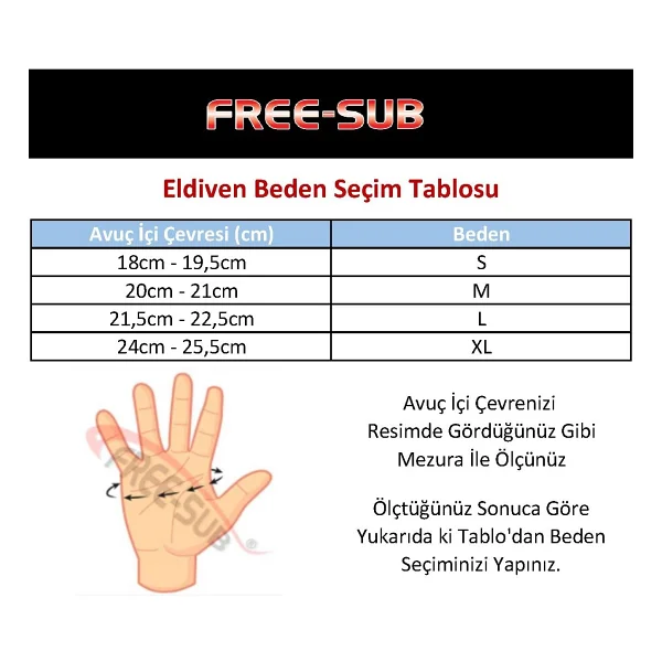 Free-Sub Diver Pro 3mm Black (Siyah) Neopren Dalış Eldiveni - XL - Görsel 2