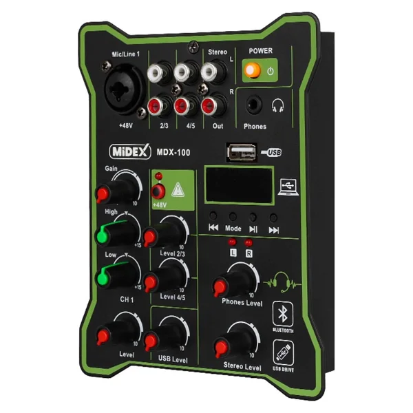 Midex Mdx-100 Ses Kartlı Mikser - Görsel 4