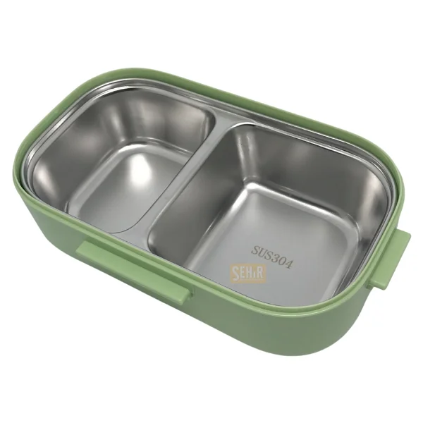 Wiggle Vagonlife Bento 550ml Lunchbox Yeni Koleksiyon Tek Katlı Çelik Sefer Tası Yemek Kutusu - Yeşil - Sarı - Görsel 3