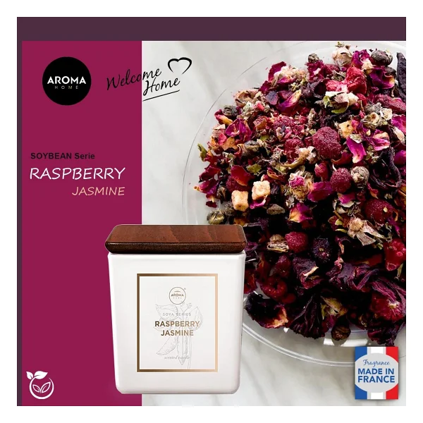 Aroma Home Soya Series Kokulu Mum Raspberry Jasmine 155gr. - Görsel 3