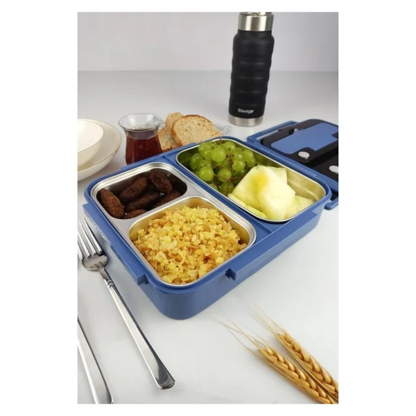 Cooker Yk1392 Mavi Bölmeli Beslenme Kutusu - Görsel 2
