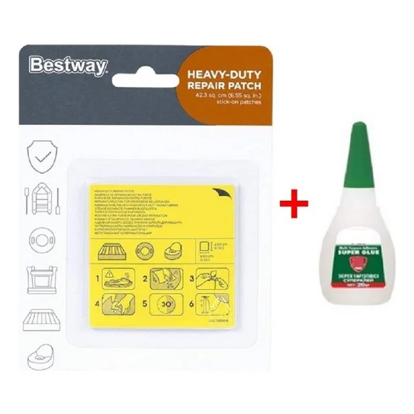 Bestway Şişme Yatak Yastık Havuz Oyuncak Vs. Tamir Onarım Yaması 62068 + Japon Yapıştırıcısı - Standart - Sarı - Görsel 4