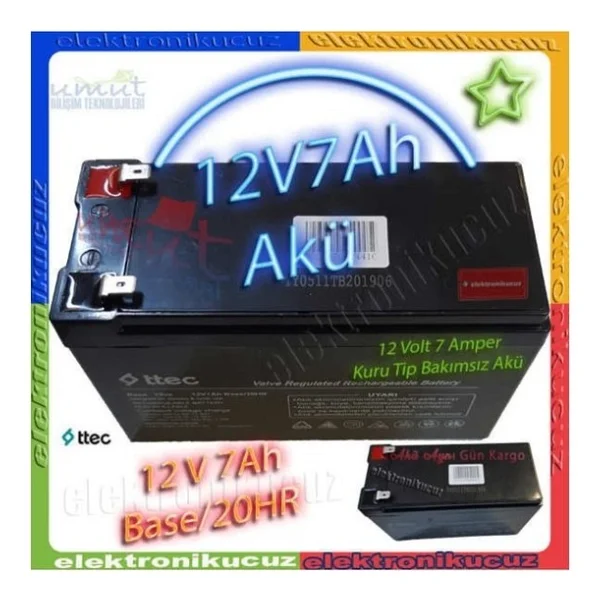 Ttec Çocuk Akülü Araba Için 12v 7ah 12 Volt 7 Amper Çocuk Oyuncak Araba Araç Aküsü Pili Bataryası - Tek Ebat - Görsel 2