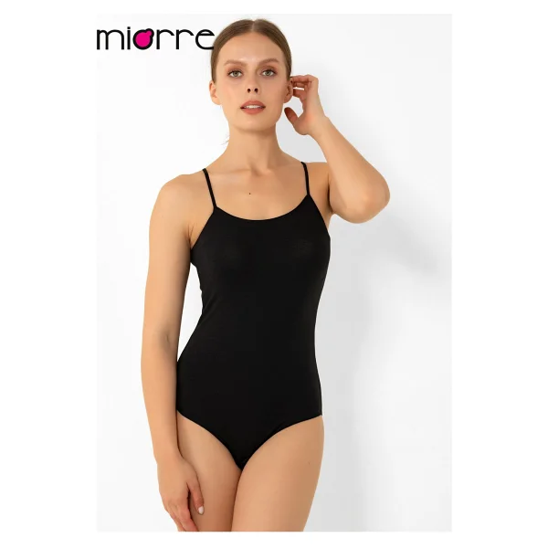 Miorre Modal İnce Askılı Çıtçıtlı Body Siyah S-M - Görsel 2