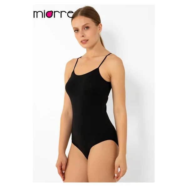 Miorre Modal İnce Askılı Çıtçıtlı Body Siyah S-M - Görsel 3
