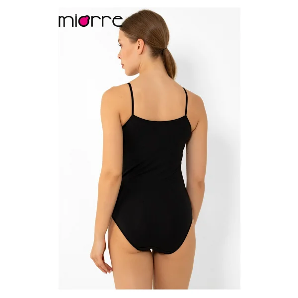 Miorre Modal İnce Askılı Çıtçıtlı Body Siyah S-M - Görsel 4