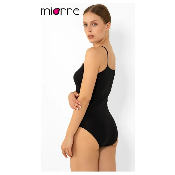 Miorre Modal İnce Askılı Çıtçıtlı Body Siyah S-M - Görsel 5