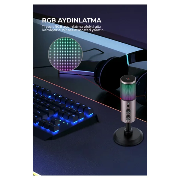 Havit Gamenote Gk61 RGB Profesyonel Oyuncu Ve Yayıncı Mikrofonu - Görsel 5