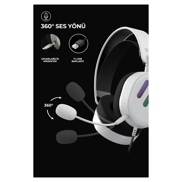 Havit Gamenote H2038u RGB 7.1 USB Kablolu Kulak Üstü Oyuncu Kulaklığı - Görsel 4