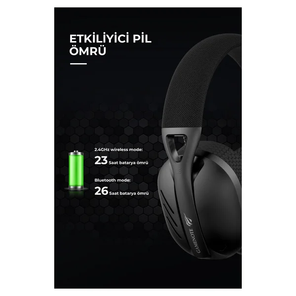 Havit Gamenote Fuxi-H3 Siyah 7.1 USB Kablolu/Kablosuz Kulak Üstü Oyuncu Kulaklığı - Görsel 4