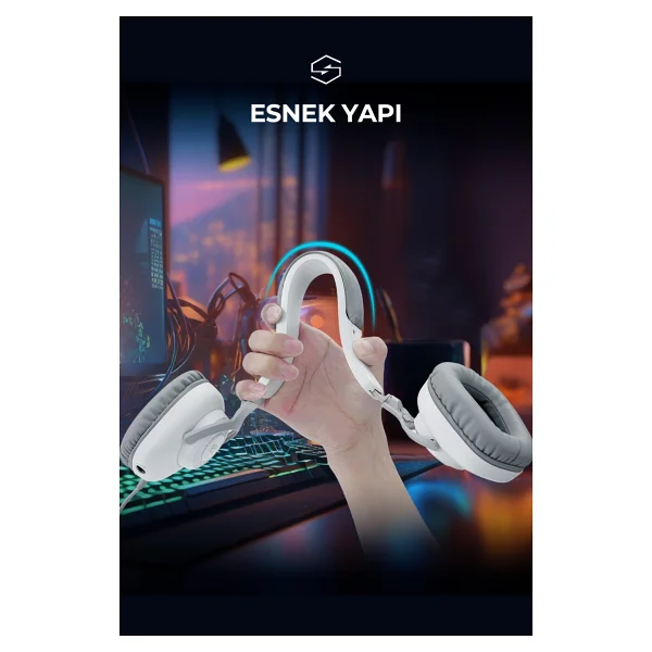 Havit Gamenote H2230d Beyaz Kablolu Kulak Üstü Oyuncu Kulaklığı - Görsel 3