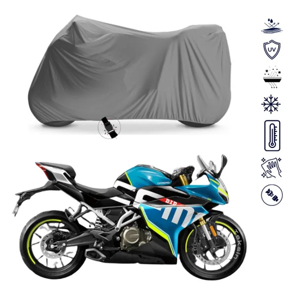 Teksin Cf Moto 250sr Çantalı Motosiklet Brandası 4 Mevsim Su Geçirmez Motor Brandası - Görsel 5