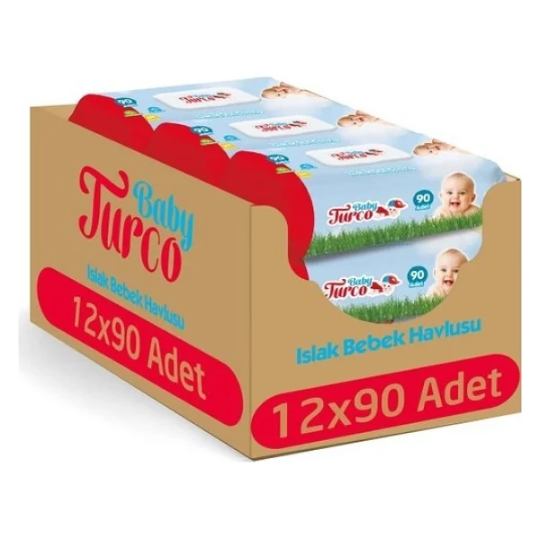 Baby Turco Klasik 90 Yaprak 12'li Paket Islak Havlu Mendil - Görsel 2