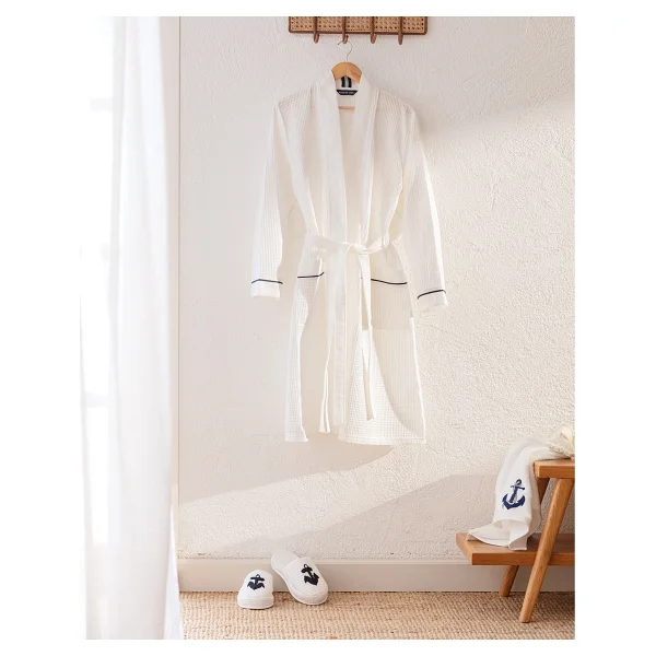 Madame Coco Marty Kimono Unisex Bornoz/Terlik Seti - Yat Koleksiyon - Görsel 9