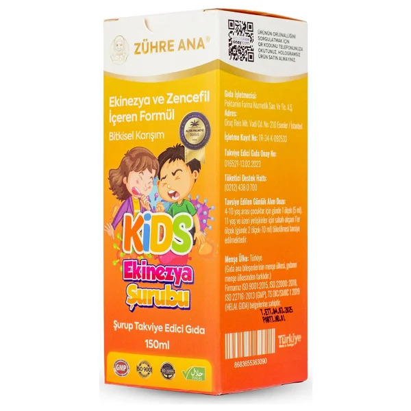 Zühre Ana Kids Ekinezya Ve Zencefil Şurubu 150 Ml - Görsel 3
