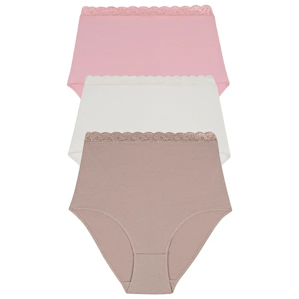 Suwen 3 Lü Paket Pamuklu Yüksek Bel Slip Külot - Renkli - Görsel 9