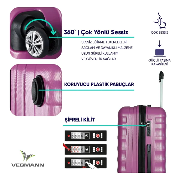Vegmann Delphin Abs Büyük Boy Valiz - Görsel 3