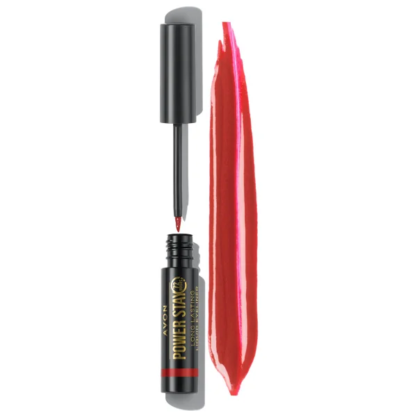 Avon Power Stay Uzun Süre Kalıcı Likit Eyeliner- Cherry Red - Görsel 6