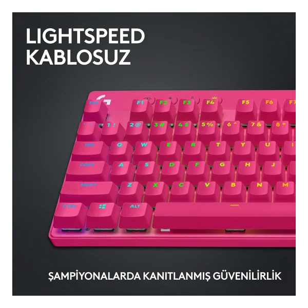 Logitech G Pro X Tkl 920-012159 Pembe RGB Tactile Switch Kablolu/Kablosuz Mekanik Oyuncu Klavyesi - Görsel 3