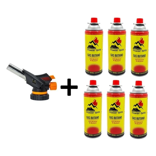 Campıng Tıme Çakmaklı Pürmüz Set 6 Adet Bütan Propan Kamp Gazı Kartuş 400ml 227gr - Kırmızı - Sarı - Görsel 10