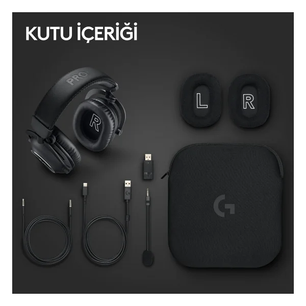Logitech G Pro X 2 Lightspeed Siyah 7.1 Kablolu/Kablosuz Kulak Üstü Oyuncu Kulaklığı - Görsel 9