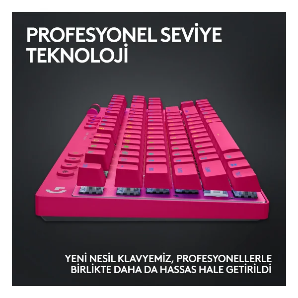 Logitech G Pro X Tkl 920-012159 Pembe RGB Tactile Switch Kablolu/Kablosuz Mekanik Oyuncu Klavyesi - Görsel 8