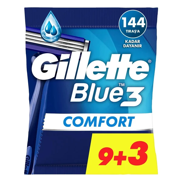 Gillette Blue3 Comfort Kullan At Tıraş Bıçağı 12 Adet 9+3 Hassas Cilt Dostu Ergonomik Tasarım - Görsel 10