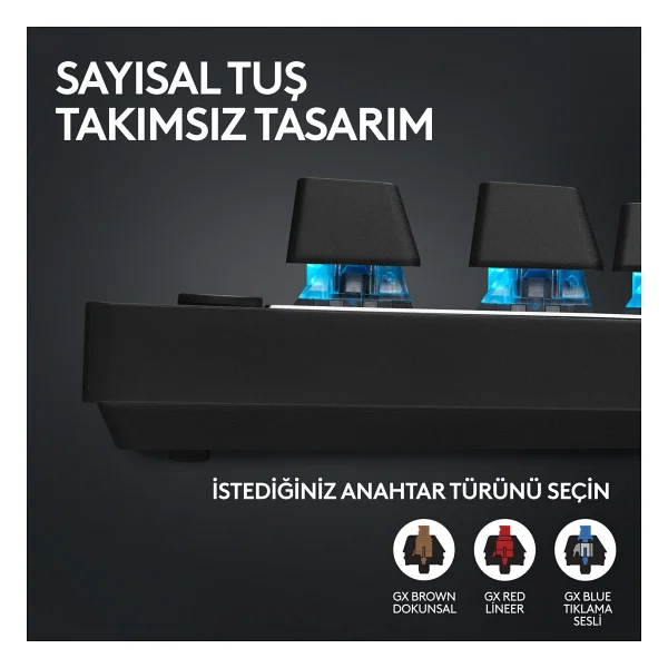 Logitech G Pro X Tkl 920-012136 Siyah RGB Tactile Switch Kablolu/Kablosuz Mekanik Oyuncu Klavyesi - Görsel 4