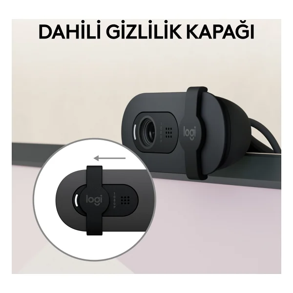 Logitech Brio 100 Siyah Full HD 1080p Mikrofonlu Webcam - Görsel 6