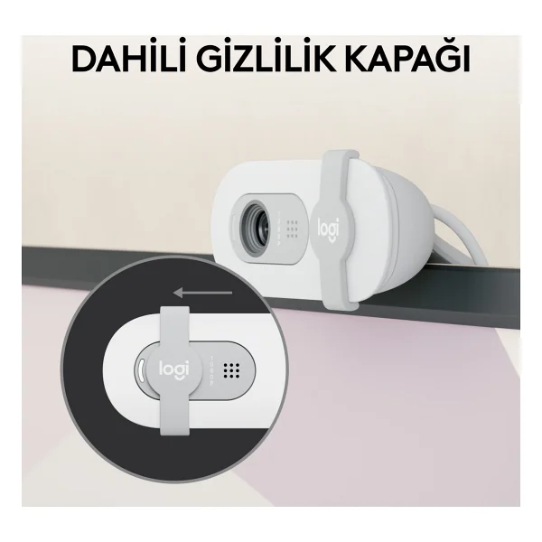 Logitech Brio 100 Beyaz Full HD 1080p Mikrofonlu Webcam - Görsel 10