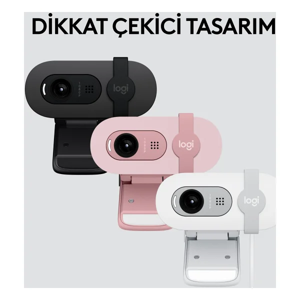 Logitech Brio 100 Pembe Full HD 1080p Mikrofonlu Webcam - Görsel 8