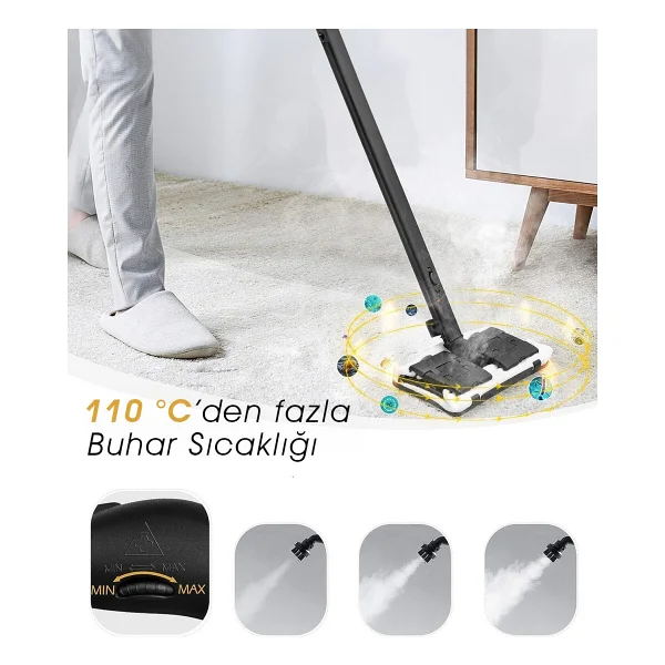 Pirantech Cb-107c 2000 W Siyah Buharlı Temizleyici - Görsel 3