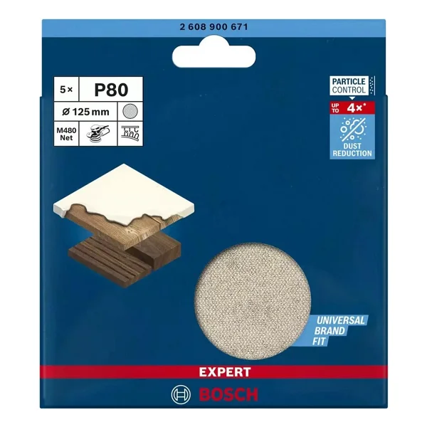 Bosch M480 125 Mm 80 Kum Elek Telli Ağ Zımpara 2608900671 - Görsel 3