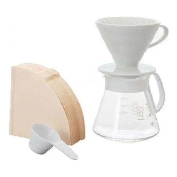Hario V60 02 Seramik Beyaz Kahve Demleme Seti - Görsel 3