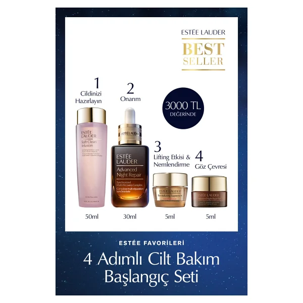 Estee Lauder 4 Adımlı Cilt Bakım Tanışma Seti - Serum 30ml, Krem 15ml, Göz Kremi 5ml, Temizleyici Köpük 150ml - Görsel 9