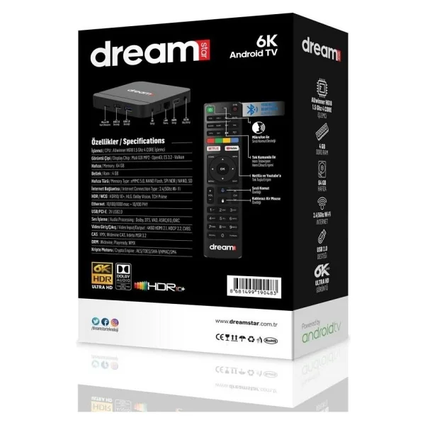 Dreamstar İ6 64 GB 6k Android TV Box - Görsel 2