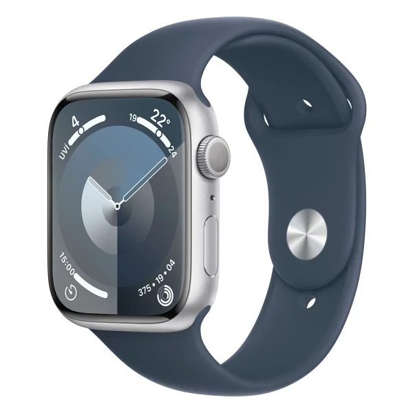 Apple Watch Series 9 GPS 45mm Gümüş Rengi Alüminyum Kasa Ve Fırtına Mavisi Spor Kordon Akıllı Saat - Görsel 6